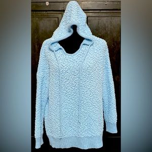 Miracle Baby Blue SHERPA PULLOVER hoodie- size Large